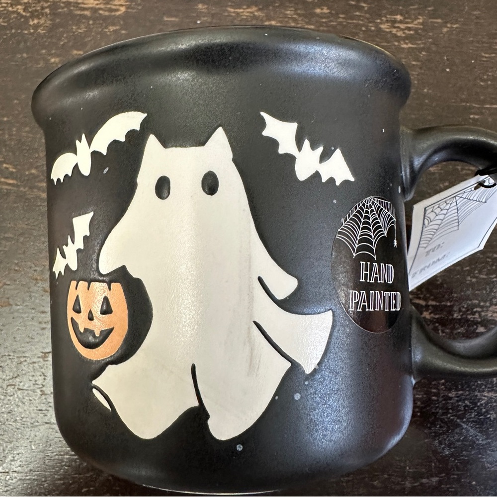 Purranormal Spooky Ghost Cat Black Ceramic Fall Halloween Mug - Picture 9 of 9